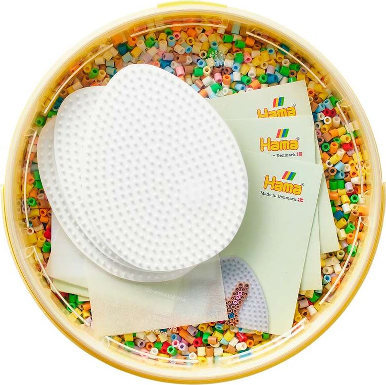 Hama 181-302 - Påske - 30.000 Stk. Midi Perler + 3 æg Plader