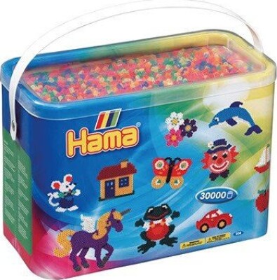Hama Midi Perler - Neon Mix 51 - 30.000 Stk I Spand - 208-51