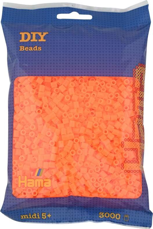 Se Hama Midi Perler - Neon Orange - 3.000 Stk. - 201-38 hos Gucca.dk