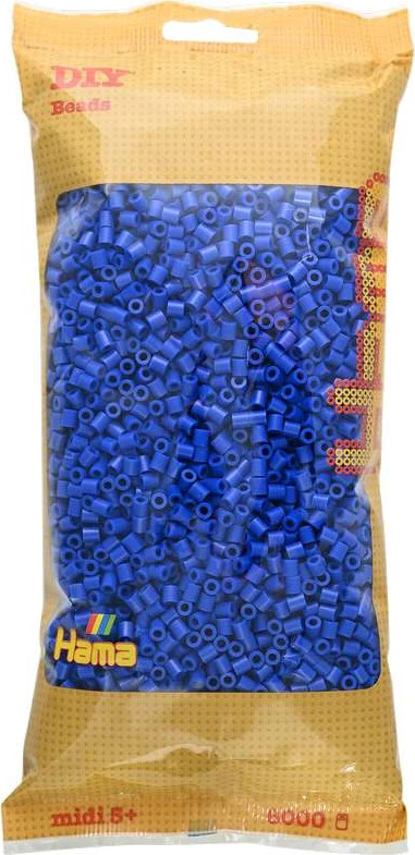 Hama Midi Perler - Blå - 6.000 Stk - 205-08
