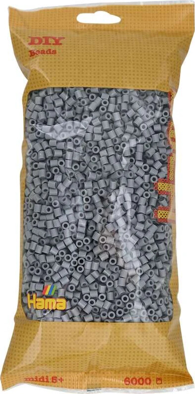 Hama Midi Perler - Grå - 6.000 Stk - 205-17