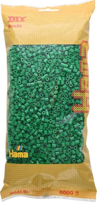 Hama Midi Perler - Grøn - 6.000 Stk - 205-10