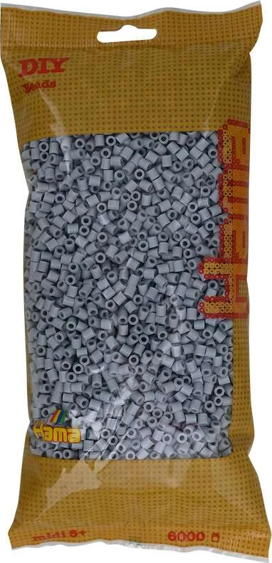 Hama Midi Perler - Lys Grå - 6.000 Stk - 205-70