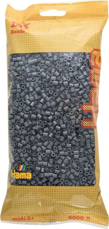 Hama Midi Perler - Mørkegrå - 6.000 Stk - 205-71