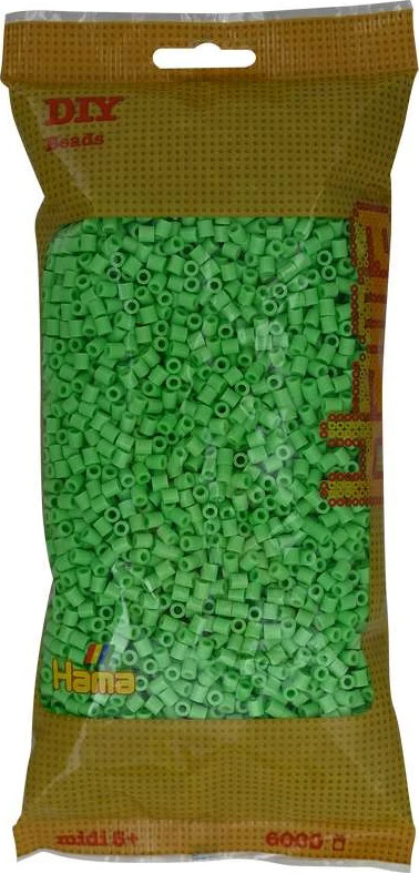 Hama Midi Perler - Pastel Grøn - 6.000 Stk - 205-47