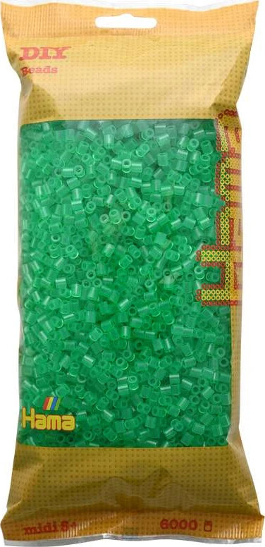 Hama Midi Perler - Transparent Grøn - 6.000 Stk - 205-16