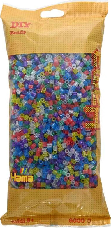 Hama Midi Perler - Transparent Glitter Mix 54 - 6.000 Stk - 205-54