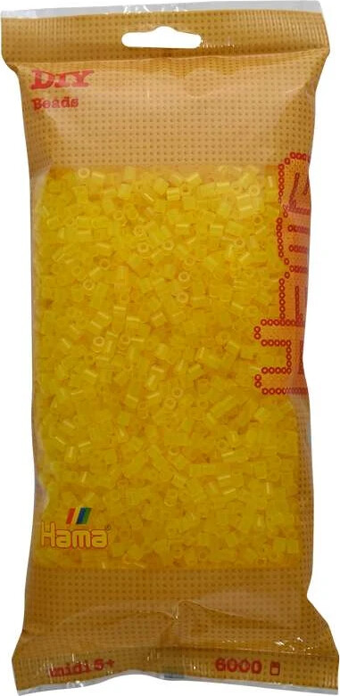Hama Midi Perler - Transparent Gul - 6.000 Stk - 205-14