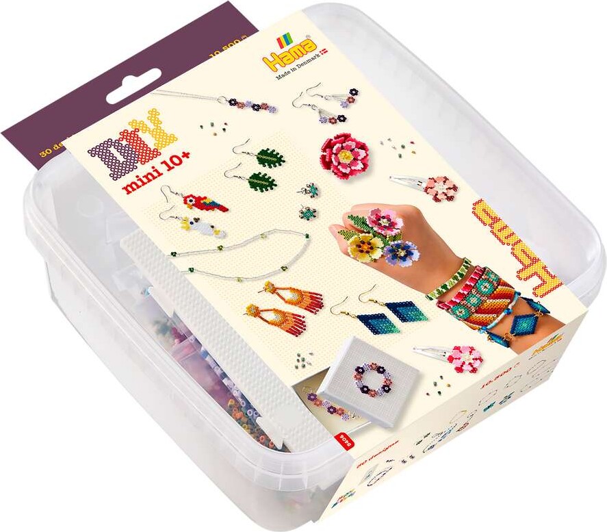 Hama 5404 - 10.500 Diy Mini Perler Til Smykker + 2 Stiftplader