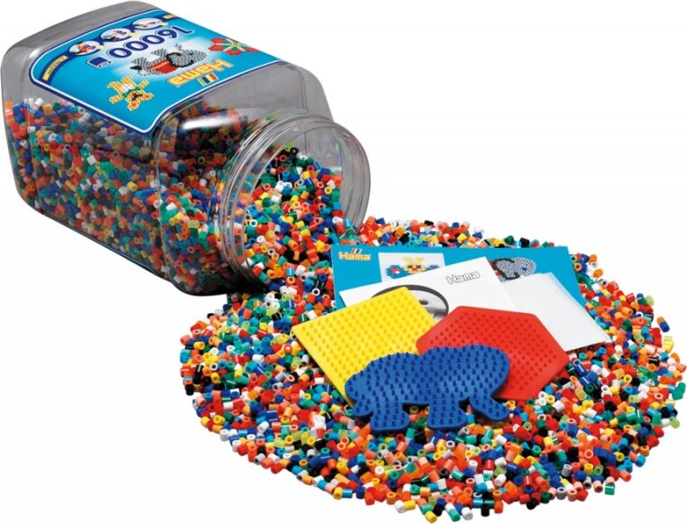 Hama Midi Perler Med Perleplader - 16.000 Stk - Blå