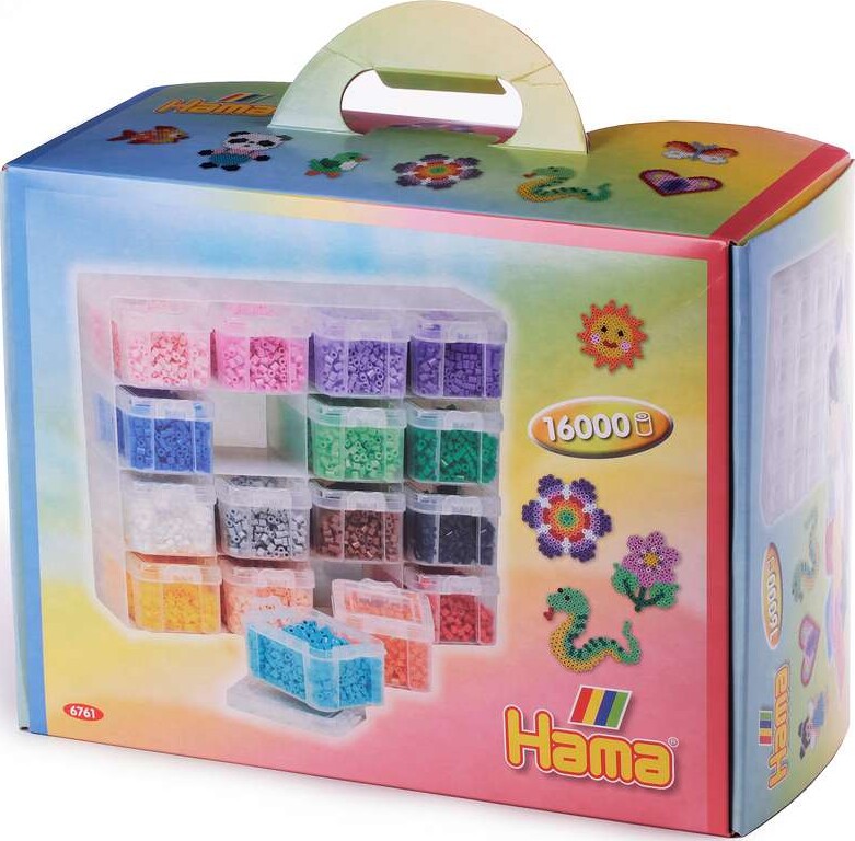 Hama - Stor Opbevaringsboks Med 16.000 Midi Perler - 6761