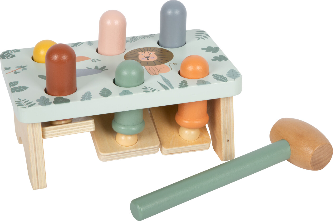 Small Foot - Wooden Hammer Bench Game Safari FSC