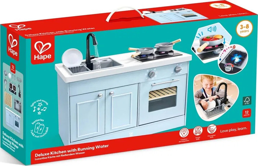 Hape - Deluxe Kitchen With Running Water - Legekøkken