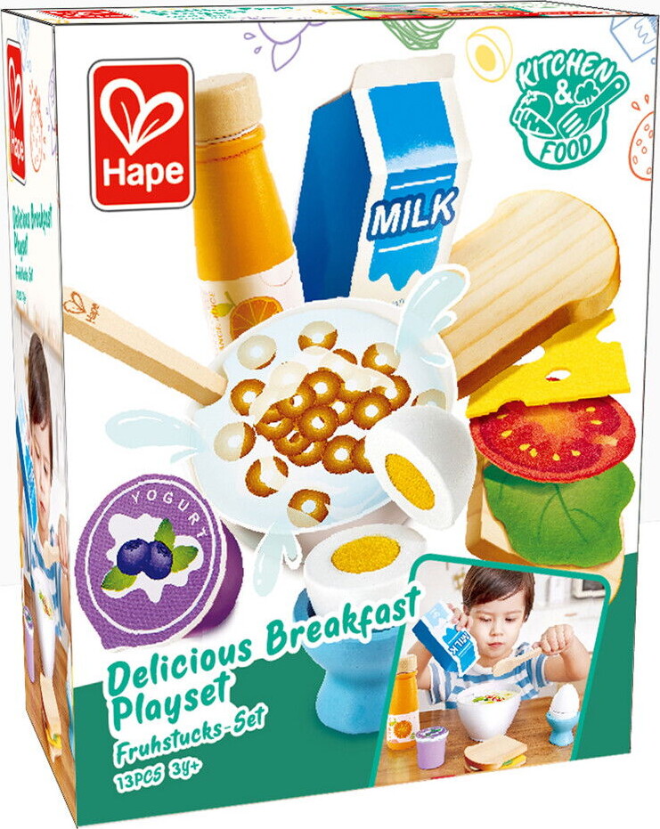 Hape - Legemad Sæt - Morgenmad - 12 Dele