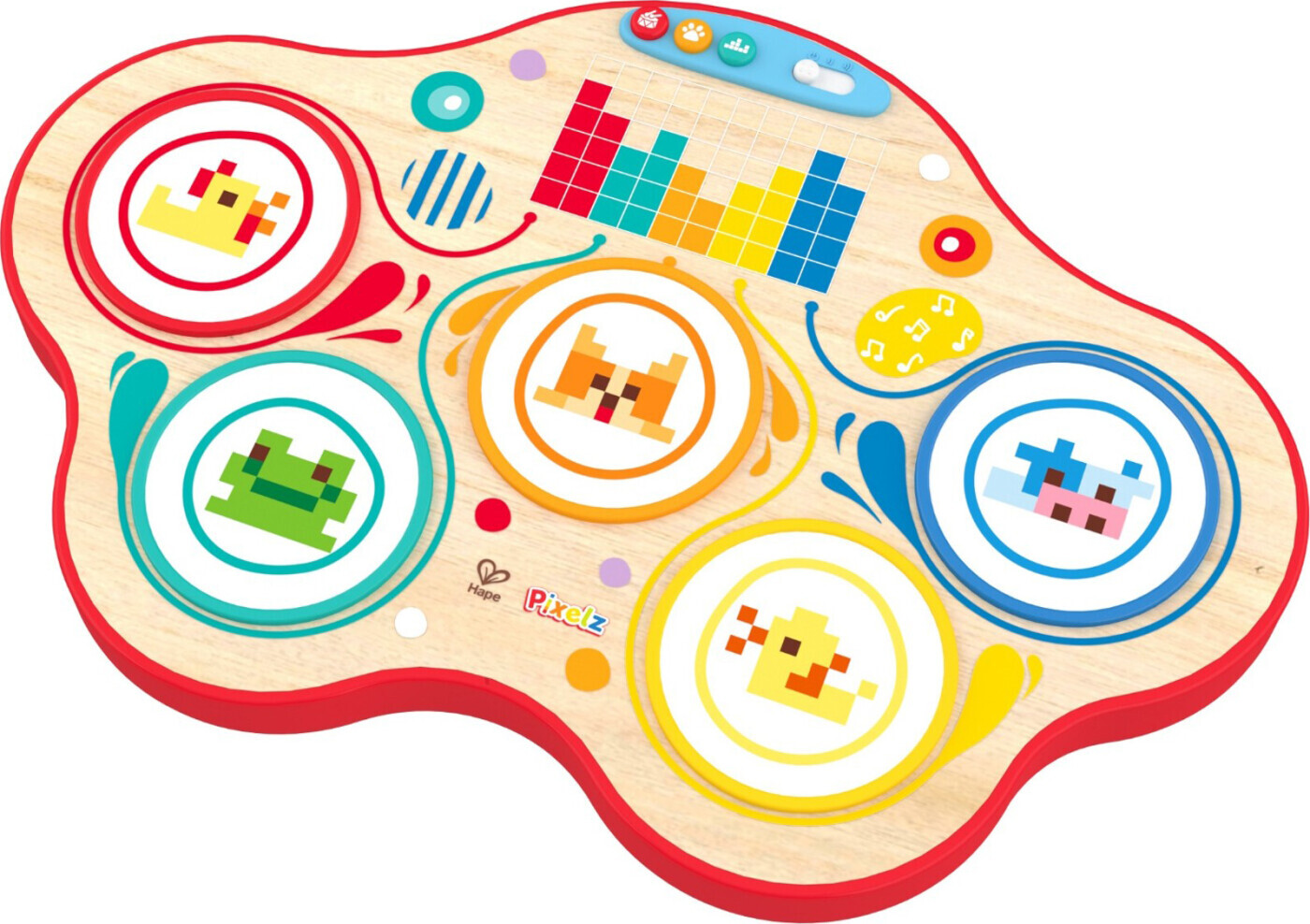 Hape E0706 - Pixelz Dynamic Pixel Drum - Trommer Til Små Børn