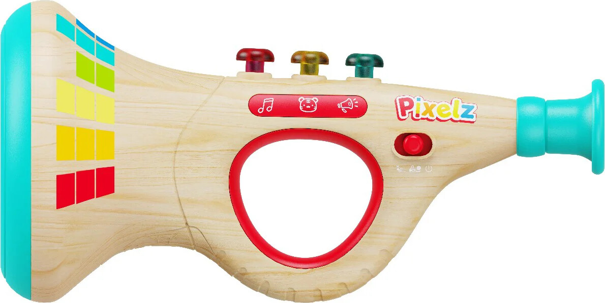 Hape Pixelz trompet med lys, 4 lydtilstande og 5 melodier - 27 cm