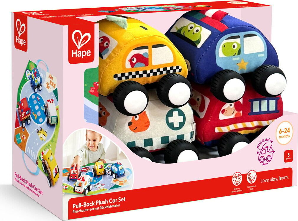 Hape - Pull-back Plys Bilsæt
