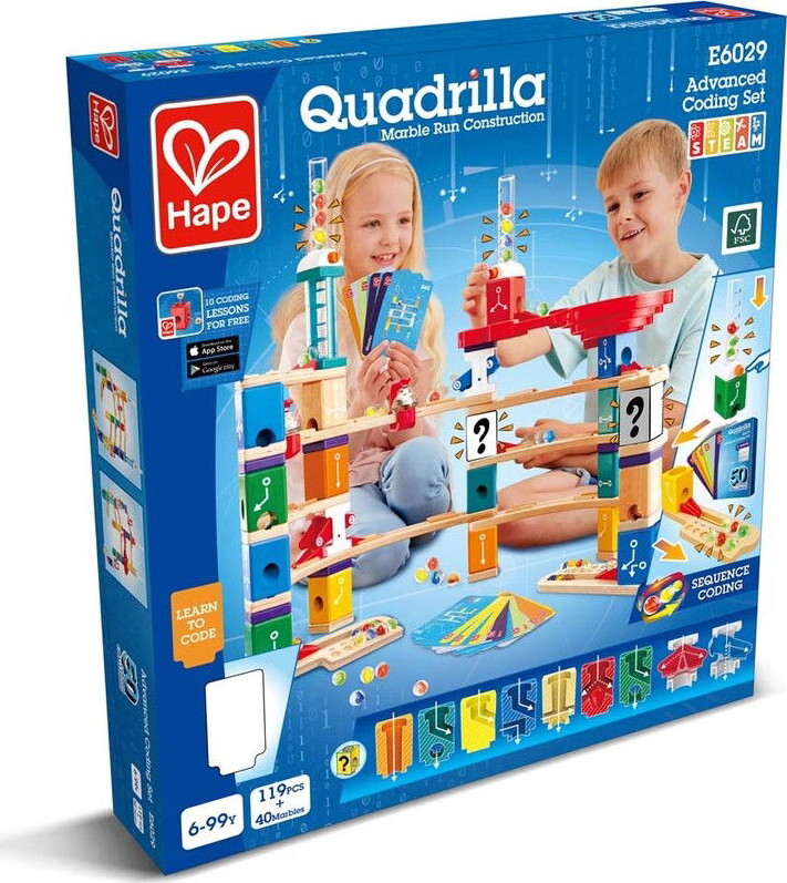 Hape - Quadrilla Marble Run Construction - Kodningssæt - E6029