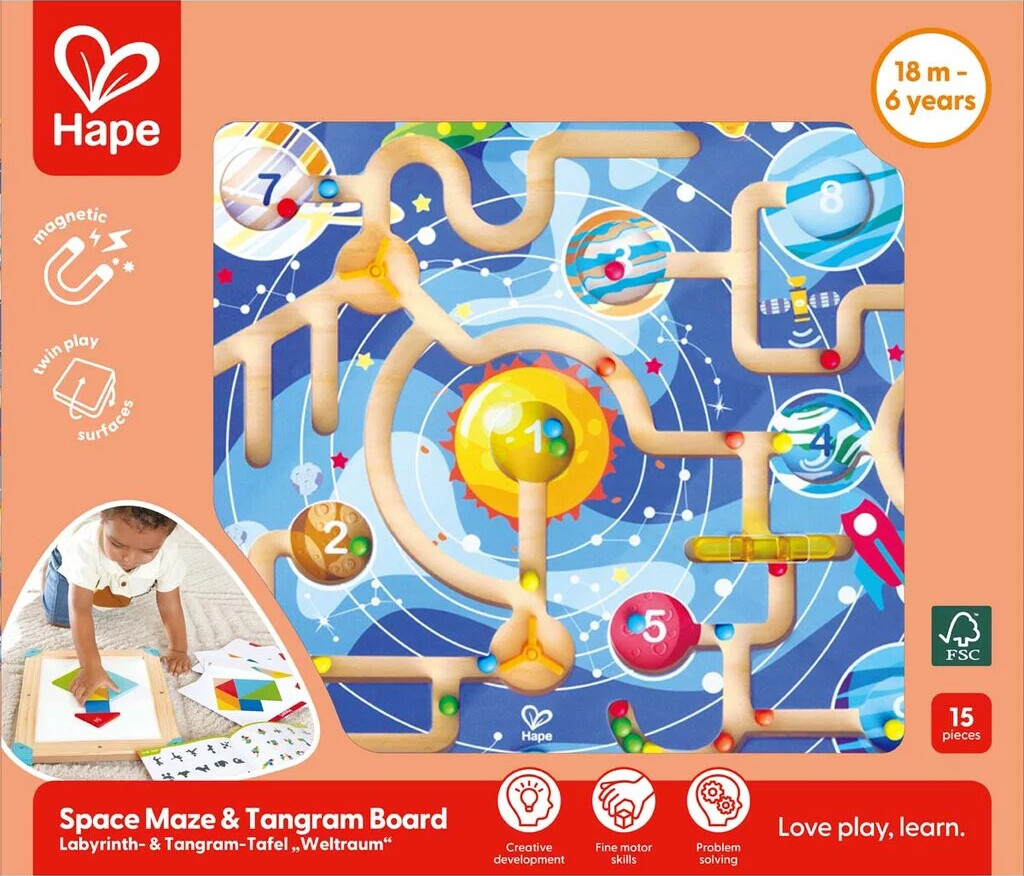 Hape - Space Maze & Tangram Tavle