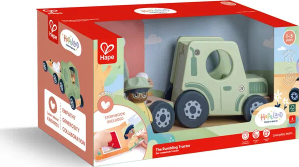 Hape - The Rumbling Tractor - Legetøjstraktor Med Lyd