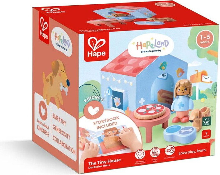 Hape - The Tiny House - Bog Og Figur Legesæt - Hapeland