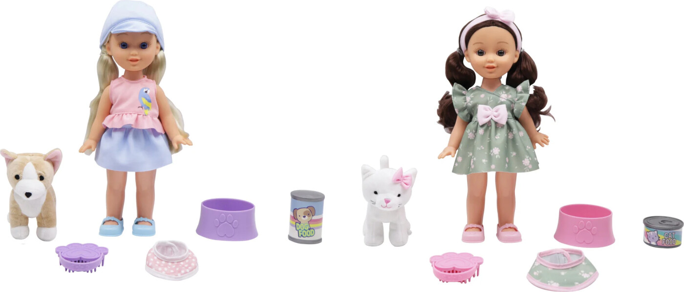 Happy Friend - Dukke 30 Cm Med Kæledyr Og Tilbehør - Assorteret