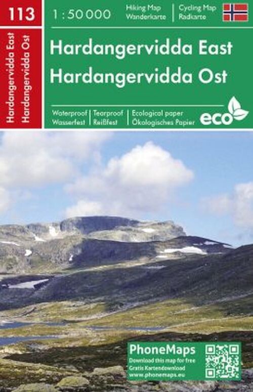 Billede af Hardangervidda East Hiking & Cycling Map - Diverse - English Book