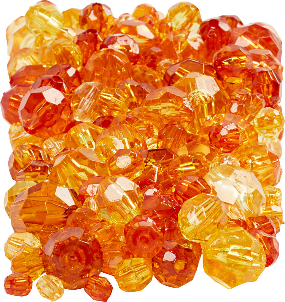 Harmoni Facetperlemix - Str. 4-12 Mm - Hulstr. 1-2,5 Mm - Gul - 32227 - 250 G billede