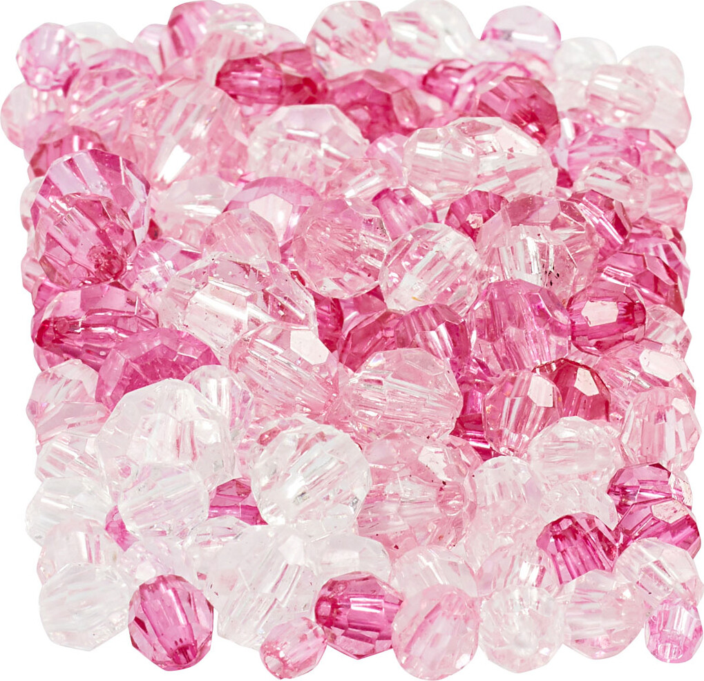 Harmoni Facetperlemix - Str. 4-12 Mm - Hulstr. 1-2,5 Mm - Pink - 081 - 250 G billede
