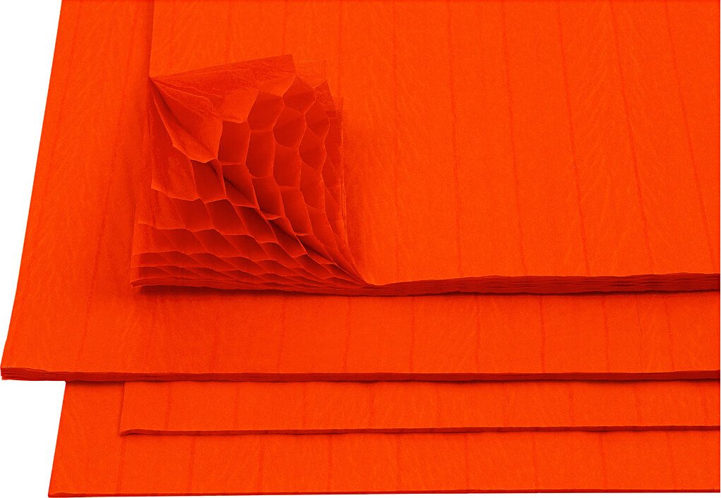 Harmonikapapir - 28x17,8 Cm - Orange - 8 Ark