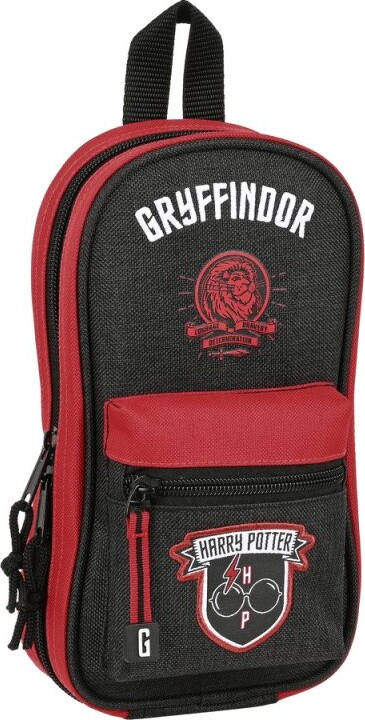 5: Harry Potter - 5-i-1 Penalhus Med Indhold - Gryffindor - Sort Rød