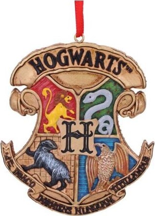 16: Harry Potter Julepynt - Hogwarts Logo - 8 Cm