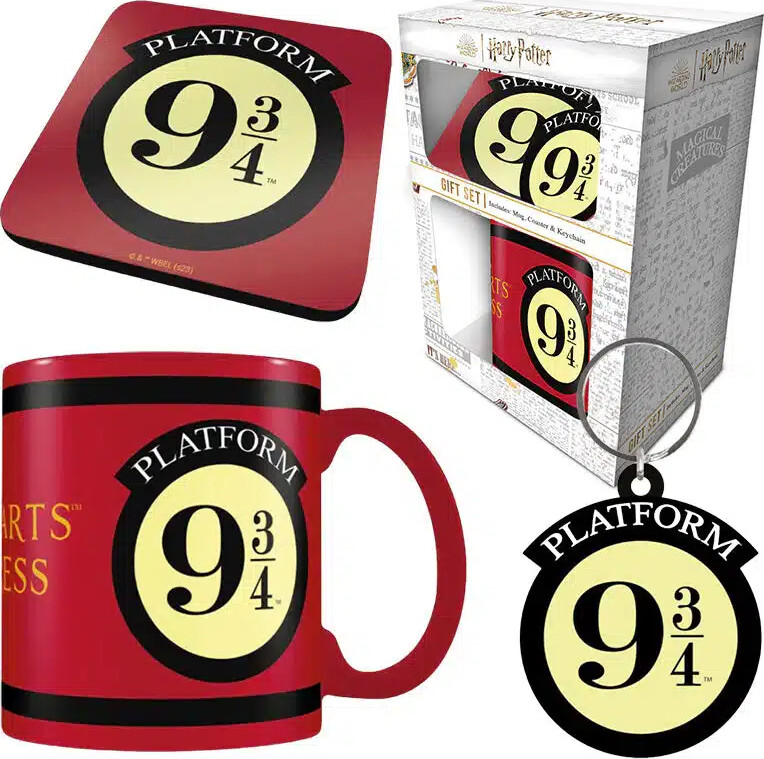 Pyramid International HARRY POTTER (PLATFORM 9 3/4) GAVESÆT (KRUS, BORDSKÅNER OG NØGLERING)