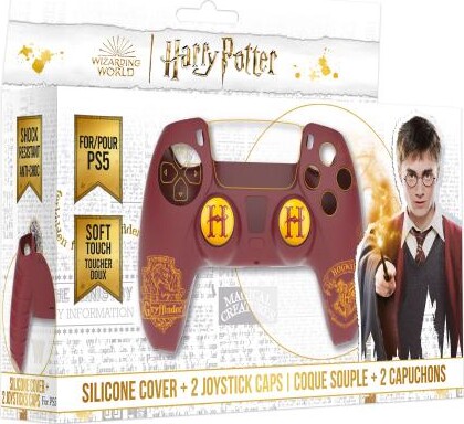 Harry Potter-silicone Case + Thumbsticks For Ps5 Controller - Gryffindor - Red