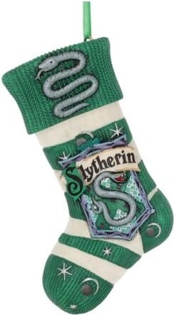 4: Harry Potter Julepynt - Slytherin Strømpe - 7,5 Cm