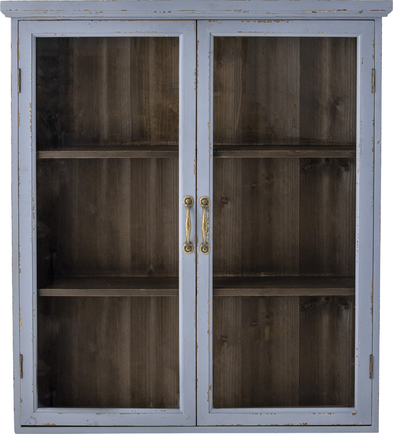 Creative Collection - Hazem Vitrineskab - Blå - Fyrretræ - 81x91x22 Cm