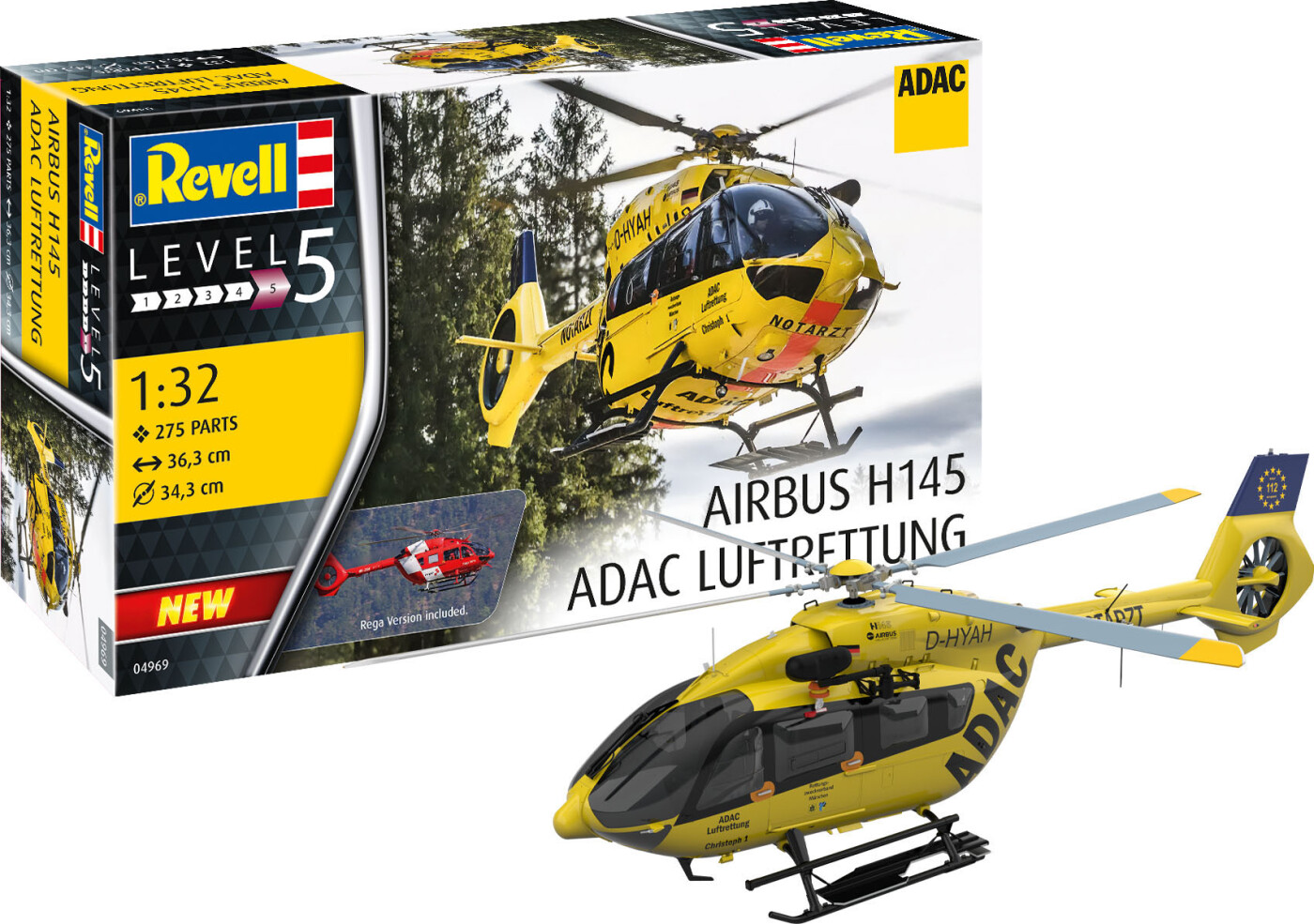 Billede af Revell - Airbud H145 Adac Luftrettung - Level 5 - 1:32 - 04969