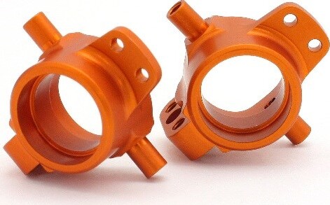 Hd Aluminum Front Hub Carrier (orange/2pcs) - Hp86994 - Hpi Racing