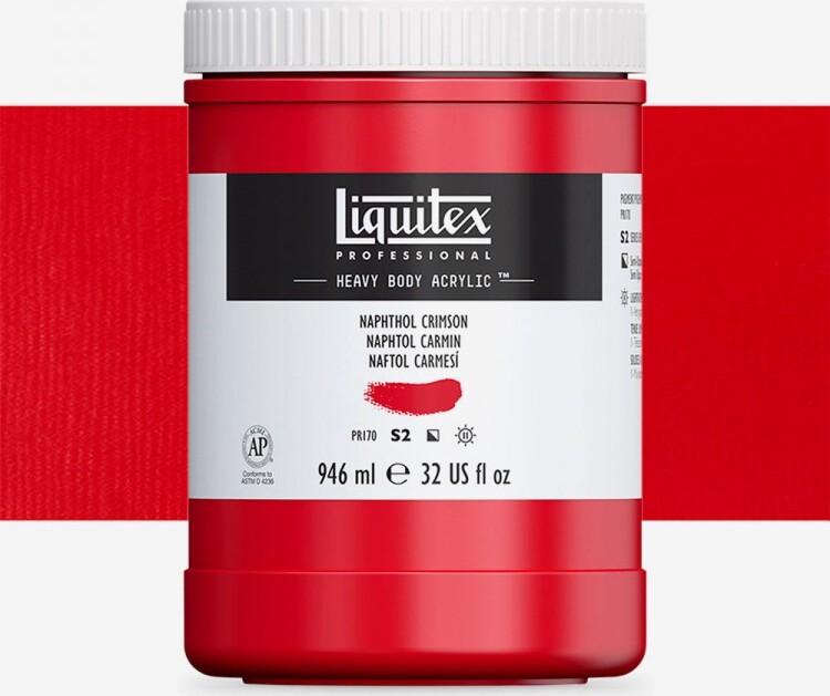 Billede af Liquitex - Akrylmaling - Heavy Body - Napthol Crimson 946 Ml