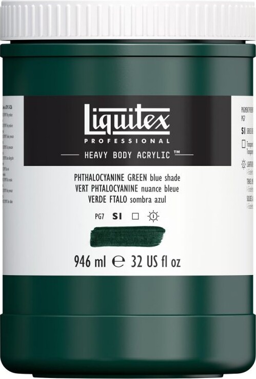 Billede af Liquitex - Akrylmaling - Heavy Body - Phthalocyanine Green - Blue Shade 946 Ml