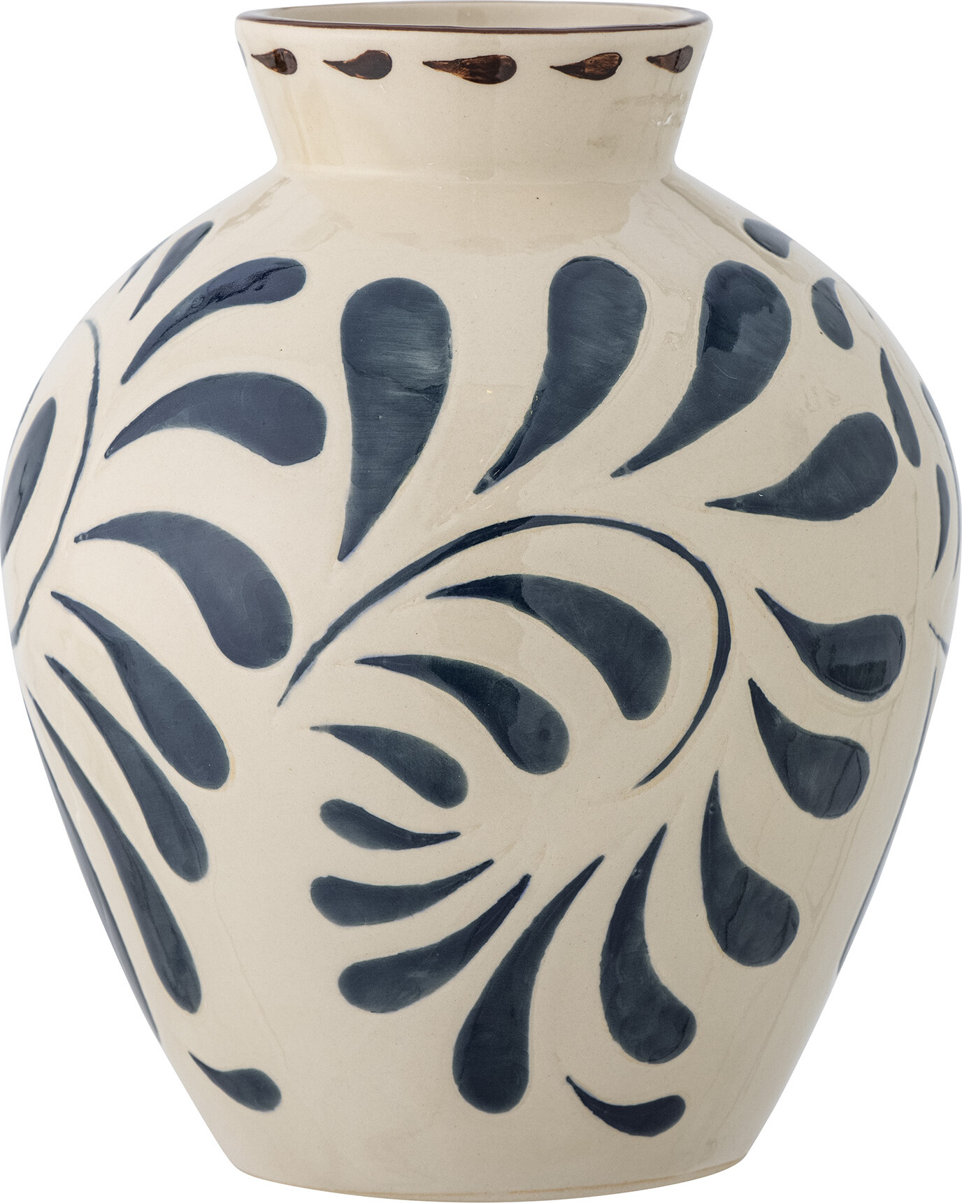 Bloomingville - Heikki Vase - Blå - Stentøj - H 24 Cm