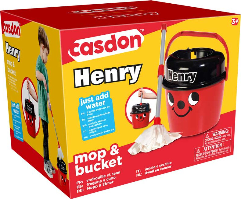 Casdon Henry - Rengøringslegetøj - Moppe Og Spand - Rød
