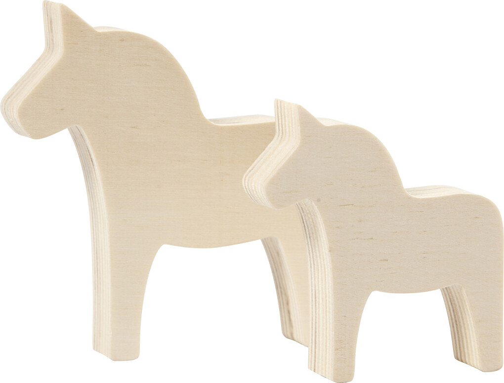 Træfigur - Hest - 8x7 Cm - 10x9,5 Cm - 2 Stk billede