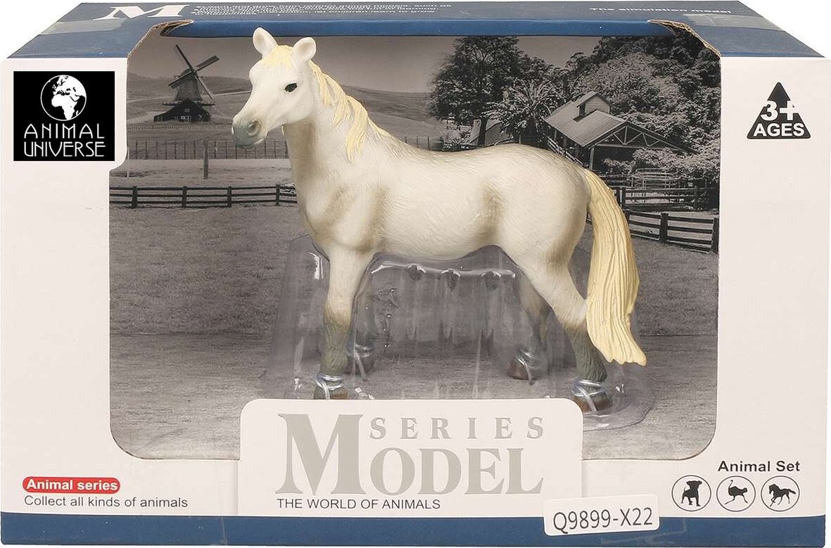 Hest Figur Hvid - Model Series - Animal Universe - 22x10x14,5 Cm