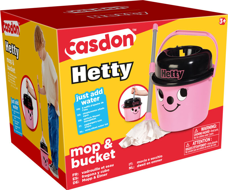 Casdon Hetty - Rengøringslegetøj - Moppe Og Spand - Lyserød