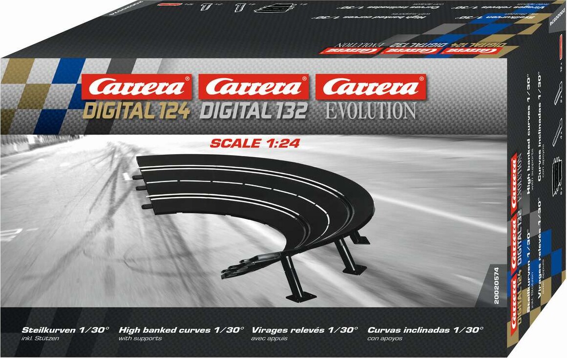 Carrera - High Banked Curve 1/30° - Digital 132 - Digital 124 - Evolution - 6 Stk - 1:24 - 20574