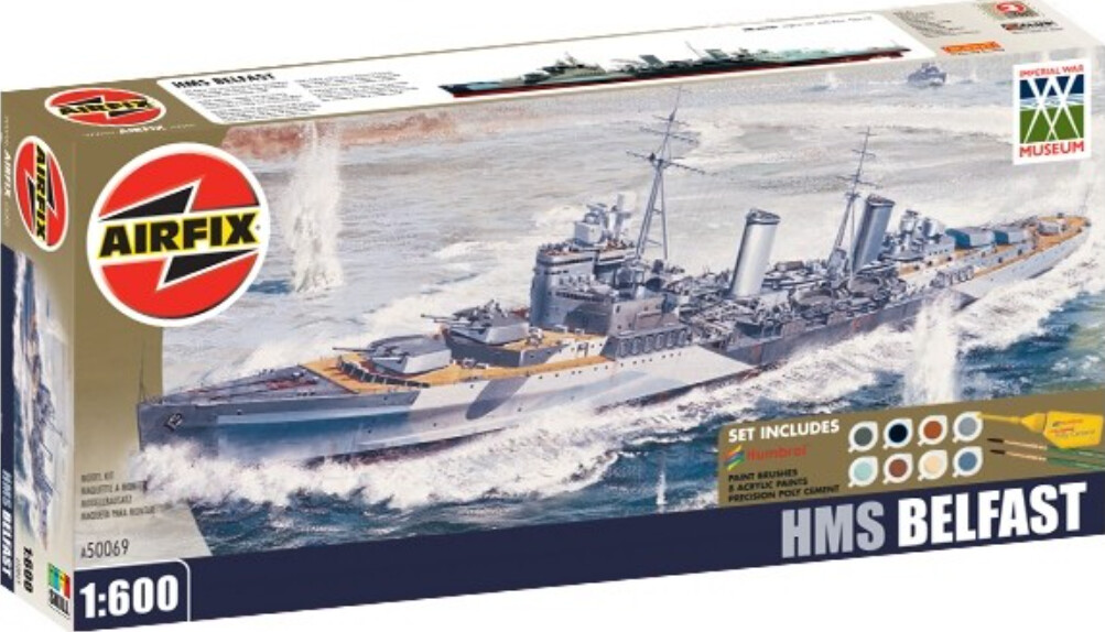 Airfix - Hms Belfast Skib Byggesæt - 1:600 - A50069