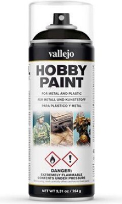 Vallejo - Hobby Paint Spray Primer - Sort 400 Ml