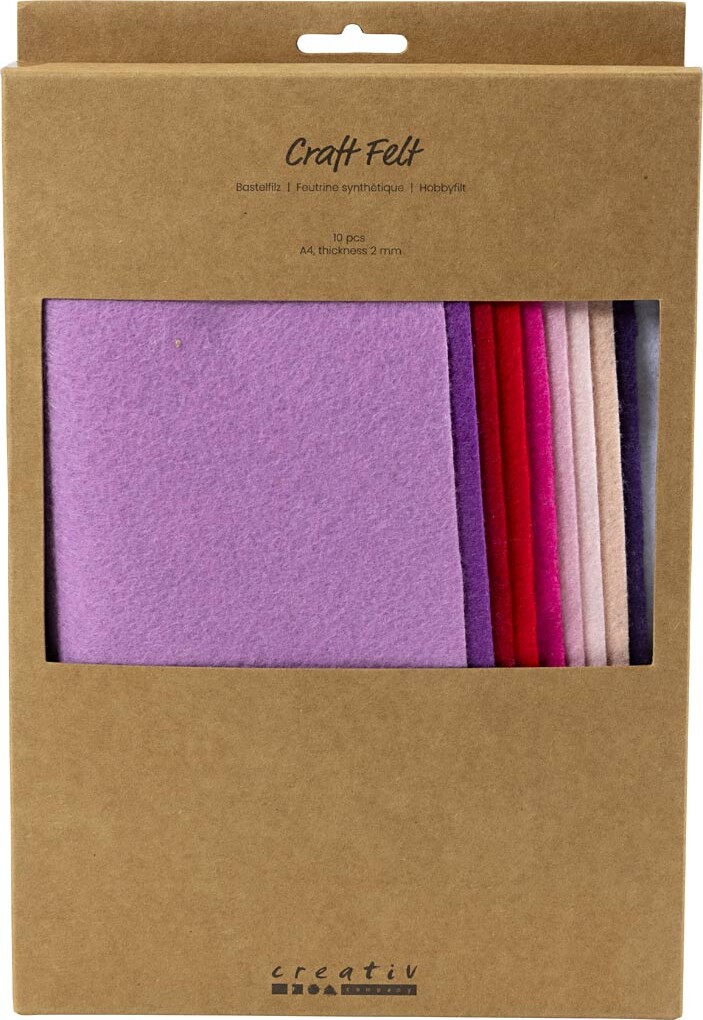 Hobbyfilt - A4 - 210x297 Mm - Tykkelse 2 Mm - Lilla/pink Harmoni billede