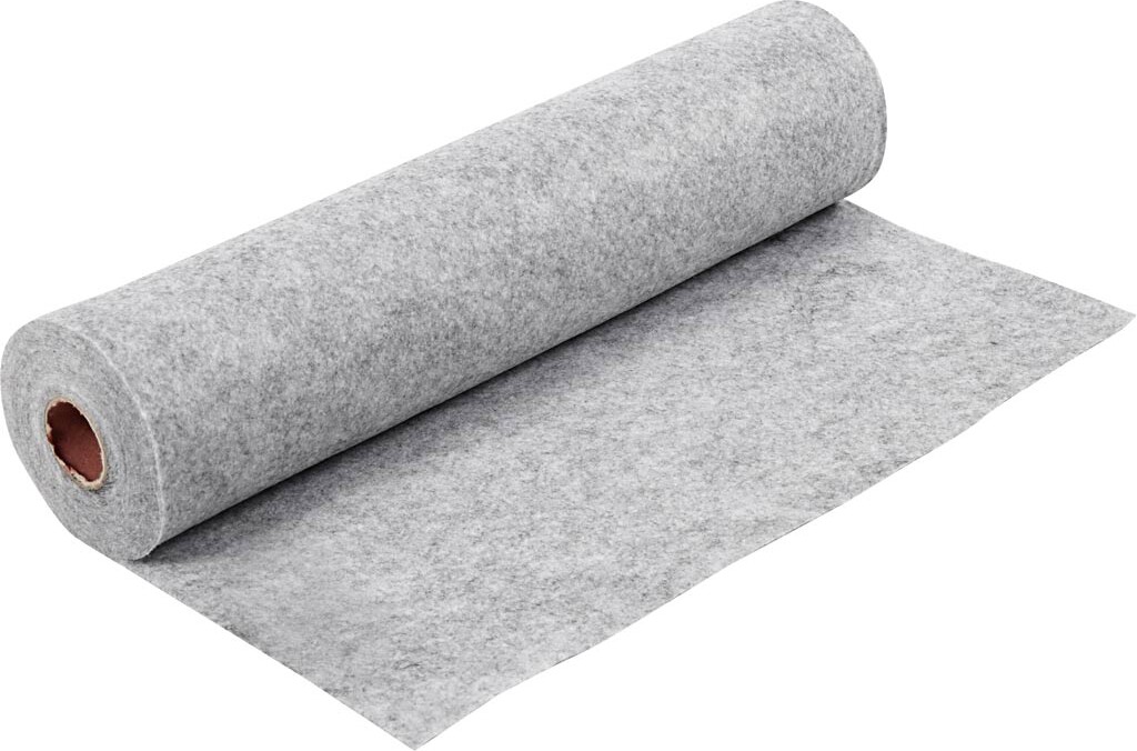 Hobbyfilt - B 45 Cm - Tykkelse 1,5-2 Mm - 180-200 G - Grå - 5 M